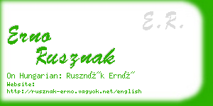 erno rusznak business card